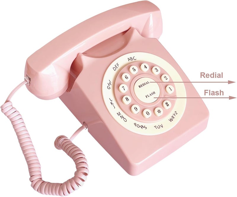 TelPal Retro Corded Landline Phone, Classic Vintage Old Fashion Telephone for Home & Office, Wired Home Phone Gift for Seniors - Image 5